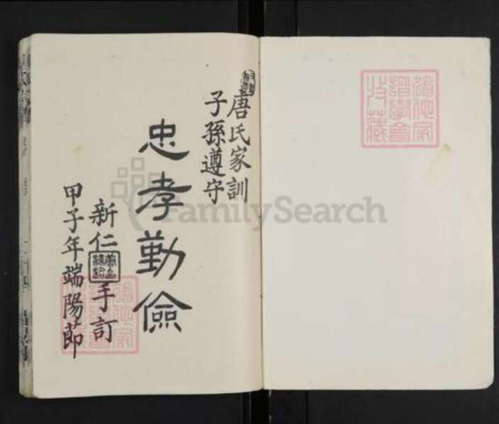 湖北省武汉市唐氏族谱-唐氏宗谱.pdf电子版预览图1