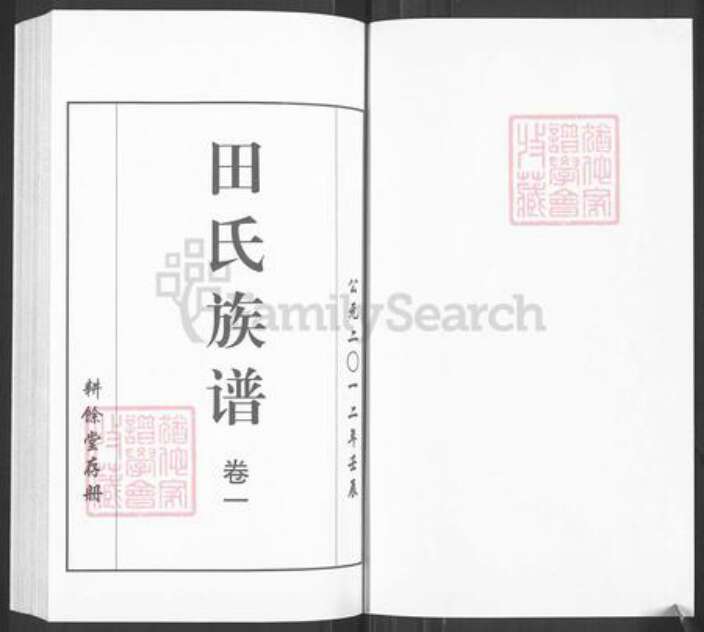 山东省临沂市沂水县田氏耕余堂族谱-田氏族谱.pdf电子版预览图1