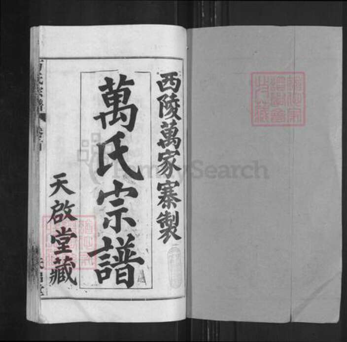 湖北省武汉市黄陂区万氏天启堂族谱-万氏宗谱.pdf电子版预览图1