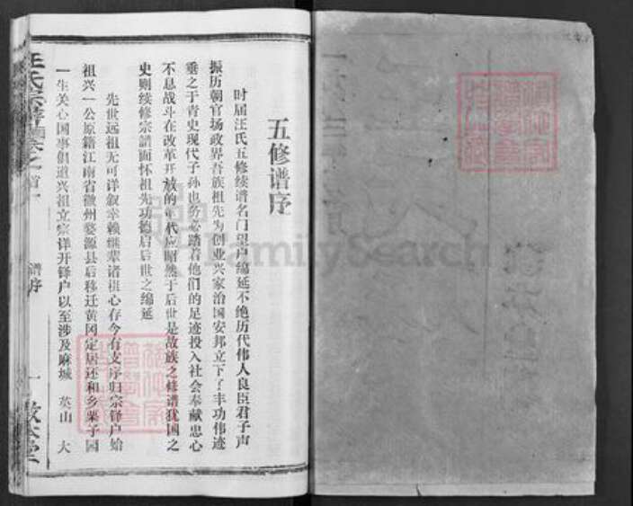 湖北省黄冈市团风县汪氏敦本堂族谱-汪氏宗谱.pdf电子版预览图1