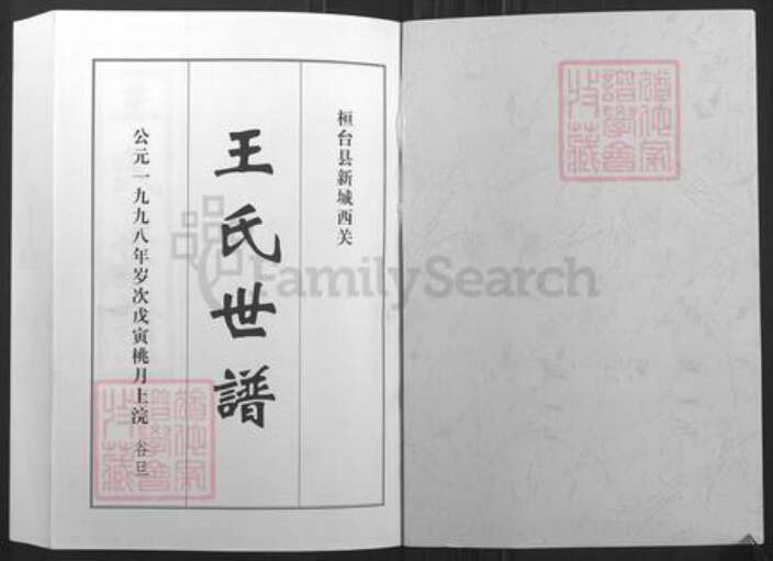 山东省淄博市桓台县新城镇王氏族谱-王氏世谱.pdf电子版预览图1