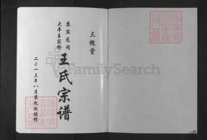 江苏省盐城市盐都区龙冈镇王氏三槐堂族谱-大丰王家桥三槐王氏宗谱.pdf电子版预览图1