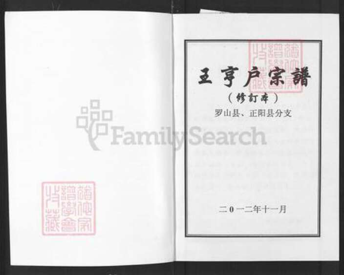 湖北省武汉市黄陂区王氏三槐堂族谱-王亨户宗谱.罗山县正阳县分支.pdf电子版预览图1