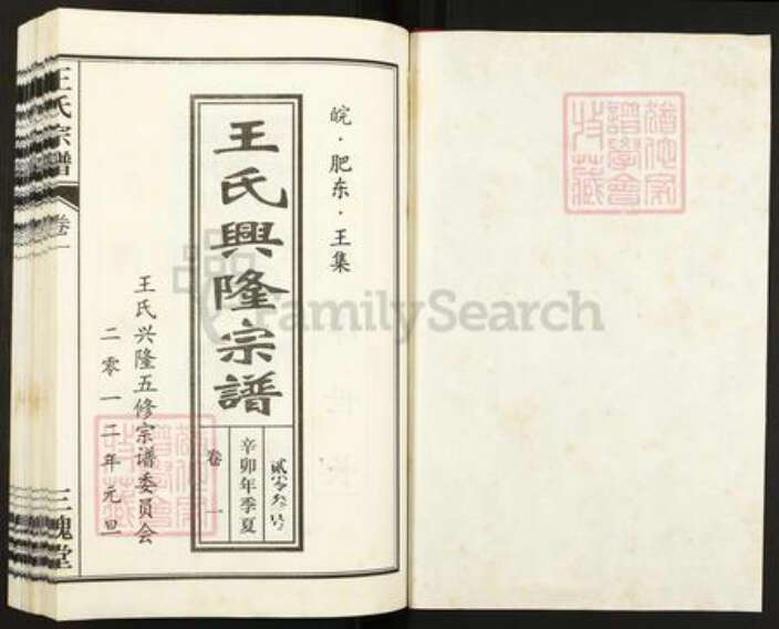 安徽省合肥市王氏三槐堂族谱-王氏宗谱.pdf电子版预览图1