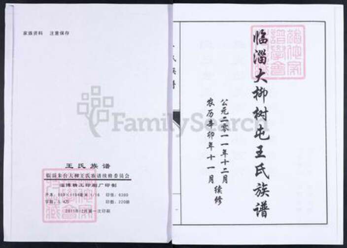 山东省淄博市临淄区朱台镇王氏族谱-临淄大柳树屯王氏族谱.pdf电子版预览图1