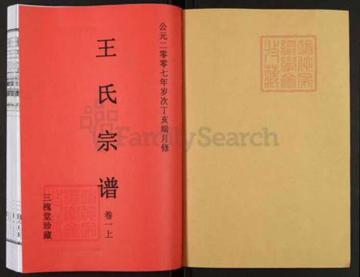 安徽省合肥市肥东县石塘镇王氏三槐堂族谱-王氏宗谱.pdf电子版预览图1