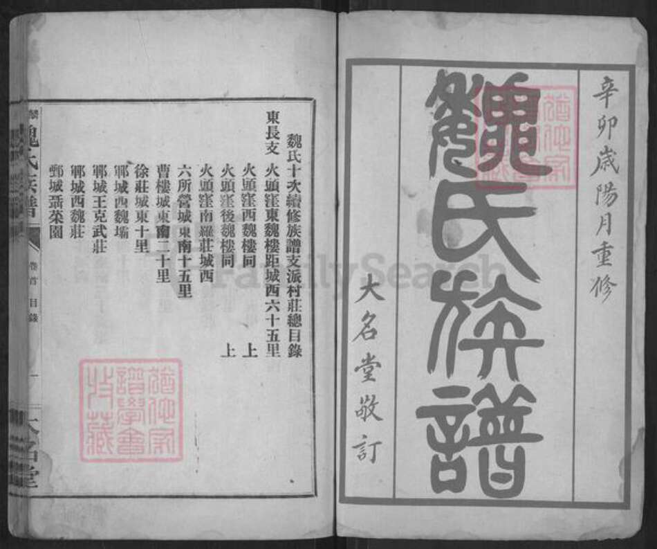 山东省菏泽市巨野县魏氏大名堂族谱-麟州魏氏族谱.pdf电子版预览图1