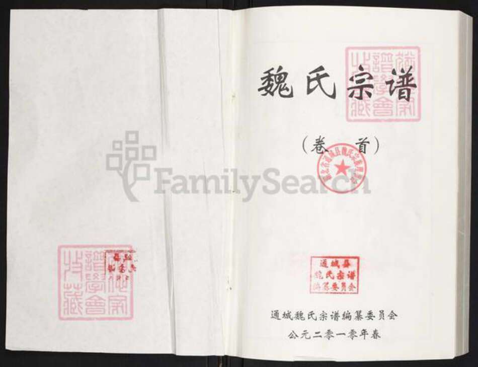 湖北省咸宁市通城县魏氏巨鹿堂族谱-魏氏宗谱.pdf电子版预览图1