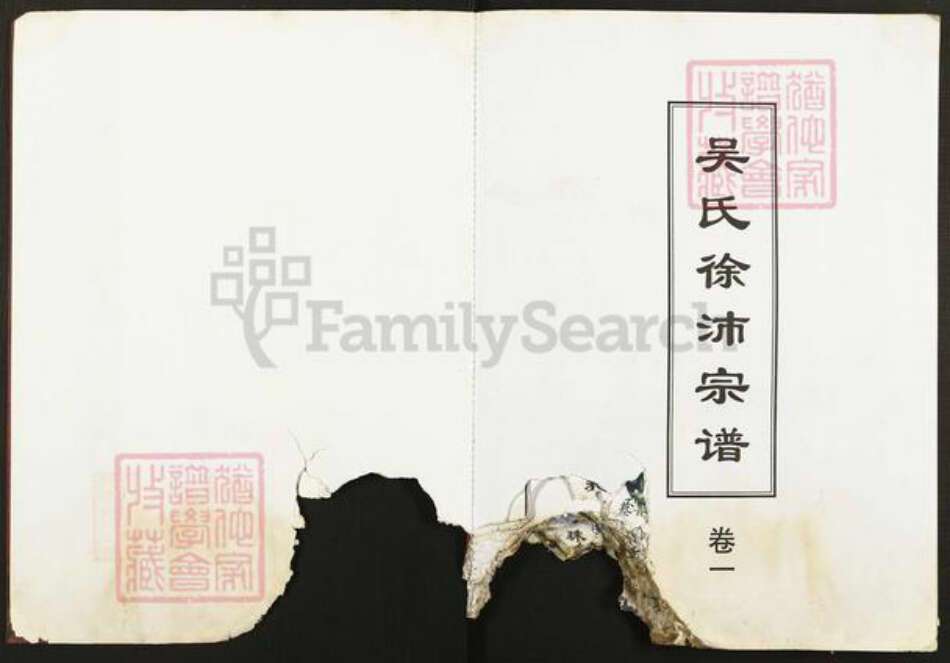 江苏省徐州市沛县张庄镇吴氏梅里堂族谱-吴氏徐沛宗谱.pdf电子版预览图1