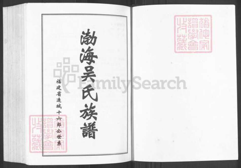 福建省龙岩市连城县莒溪镇吴氏族谱-渤海吴氏族谱.pdf电子版预览图1