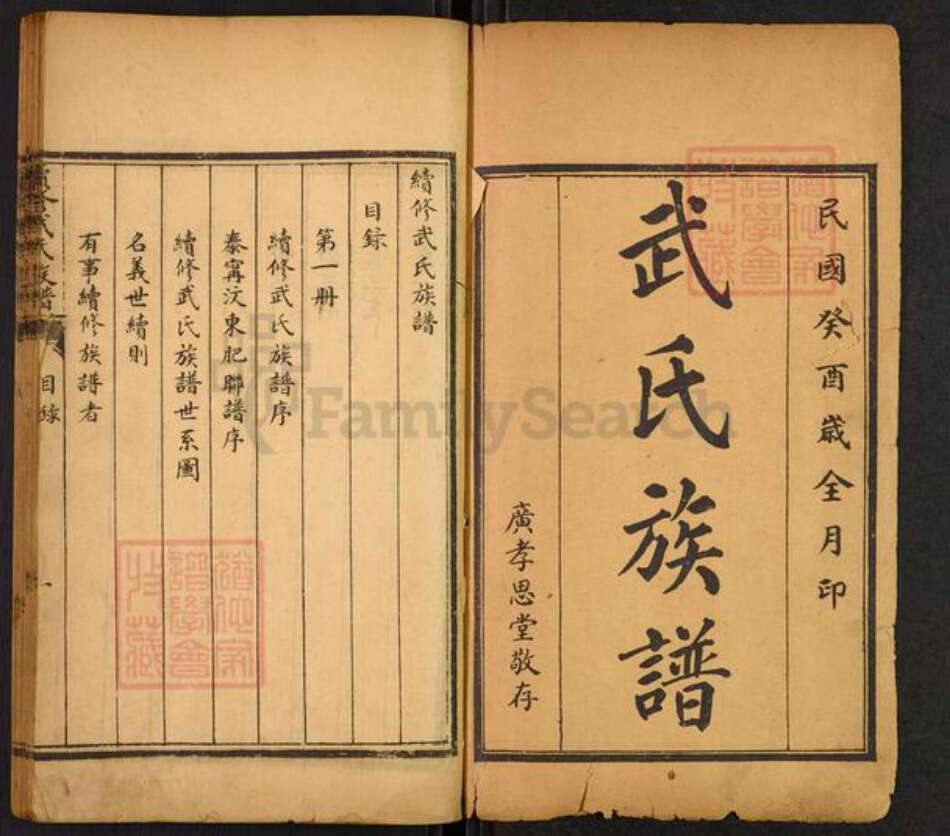 山东省泰安市肥城市孙伯镇武氏广孝思堂族谱-续修武氏族谱.pdf电子版预览图1