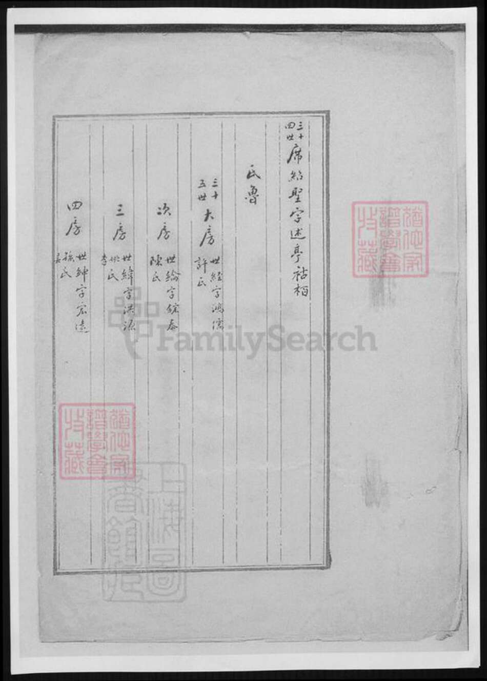江苏省南京市席氏族谱-洞庭东山席氏右源公支移居金陵六代氏系表册.pdf电子版预览图2