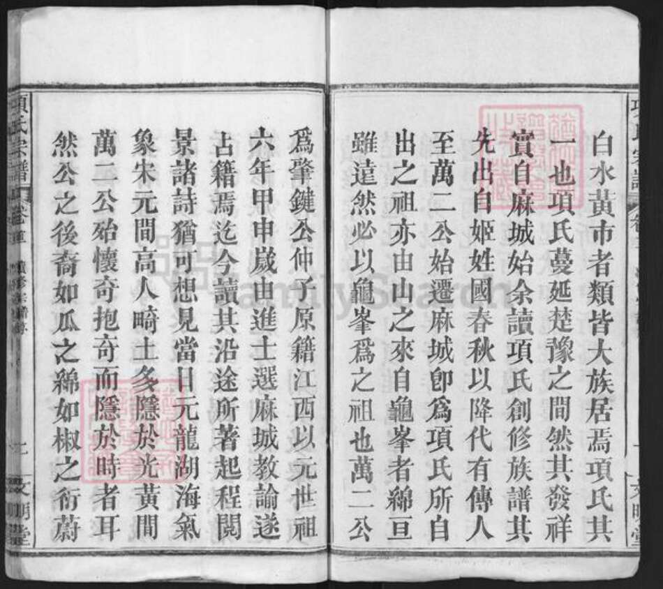 湖北省黄冈市麻城市项氏文明堂族谱-项氏宗谱.pdf电子版预览图2