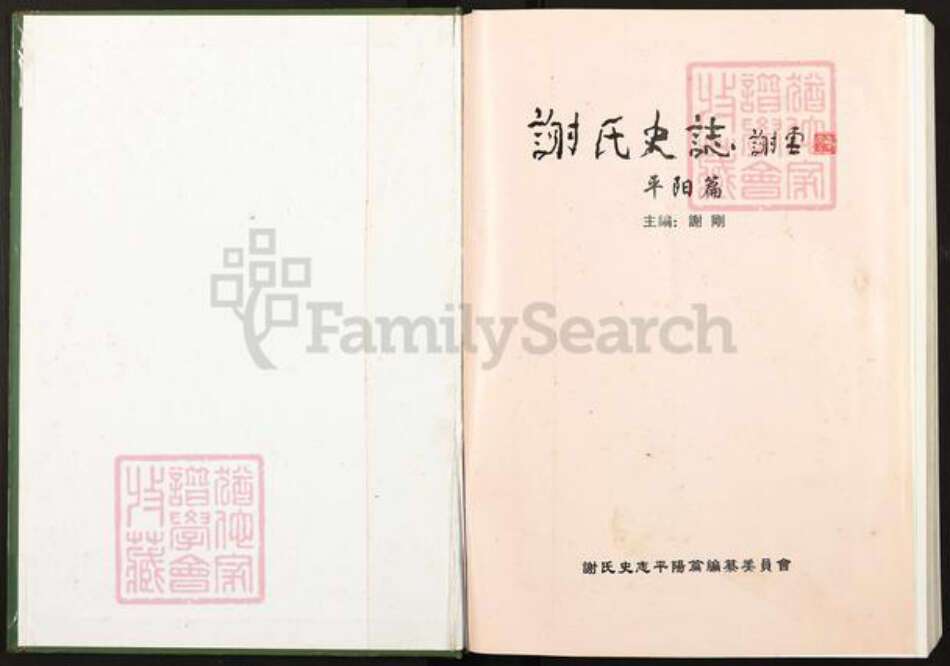 浙江省温州市平阳县谢氏族谱-谢氏史志.平阳篇.pdf电子版预览图1