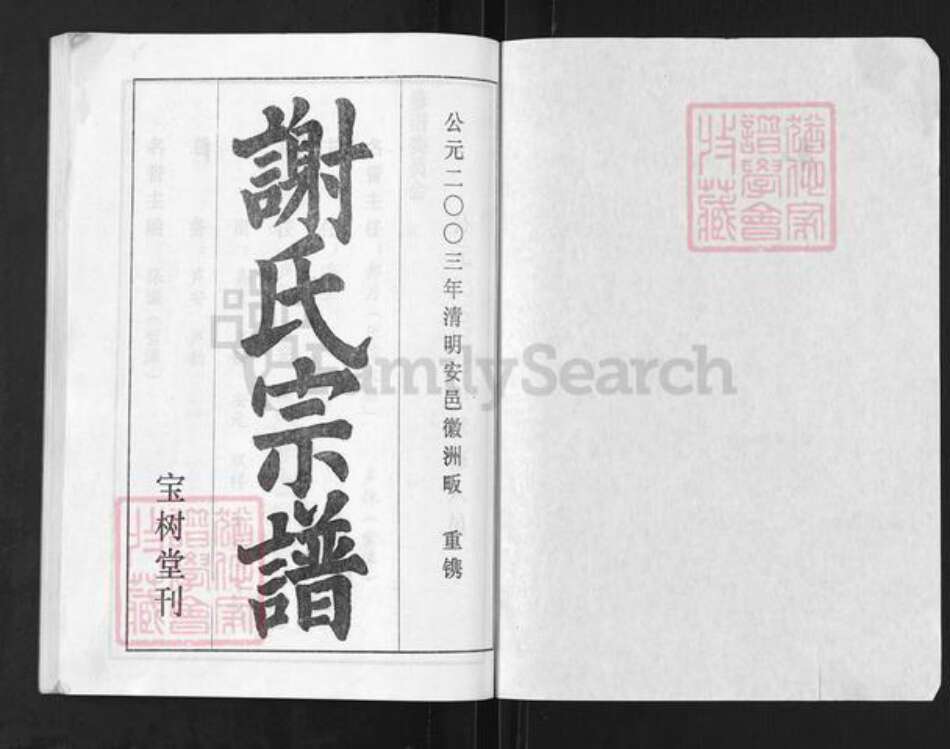 湖北省黄冈市红安县谢氏宝树堂族谱-谢氏宗谱.pdf电子版预览图1