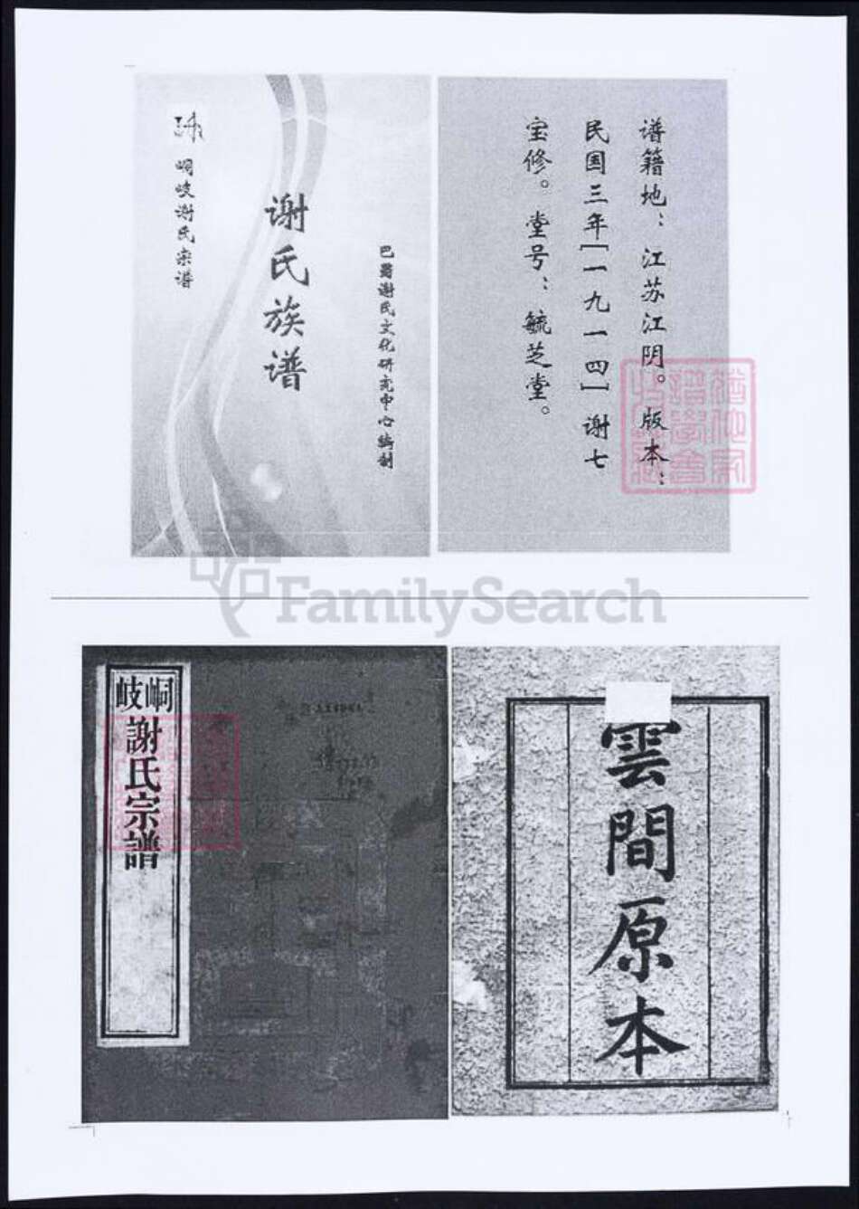 江苏省苏州市张家港市谢氏族谱-峒岐谢氏宗谱.pdf电子版缩略图