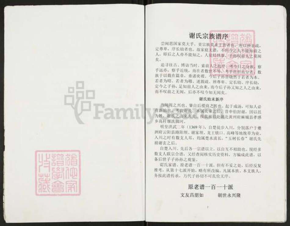 重庆市云阳县重庆市万州开县谢；谢氏族谱-开县关面乡谢文洪支谱.pdf电子版预览图2