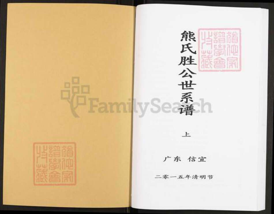 广东省茂名市信宜市平塘镇熊氏族谱-熊氏胜公世系谱.pdf电子版预览图1