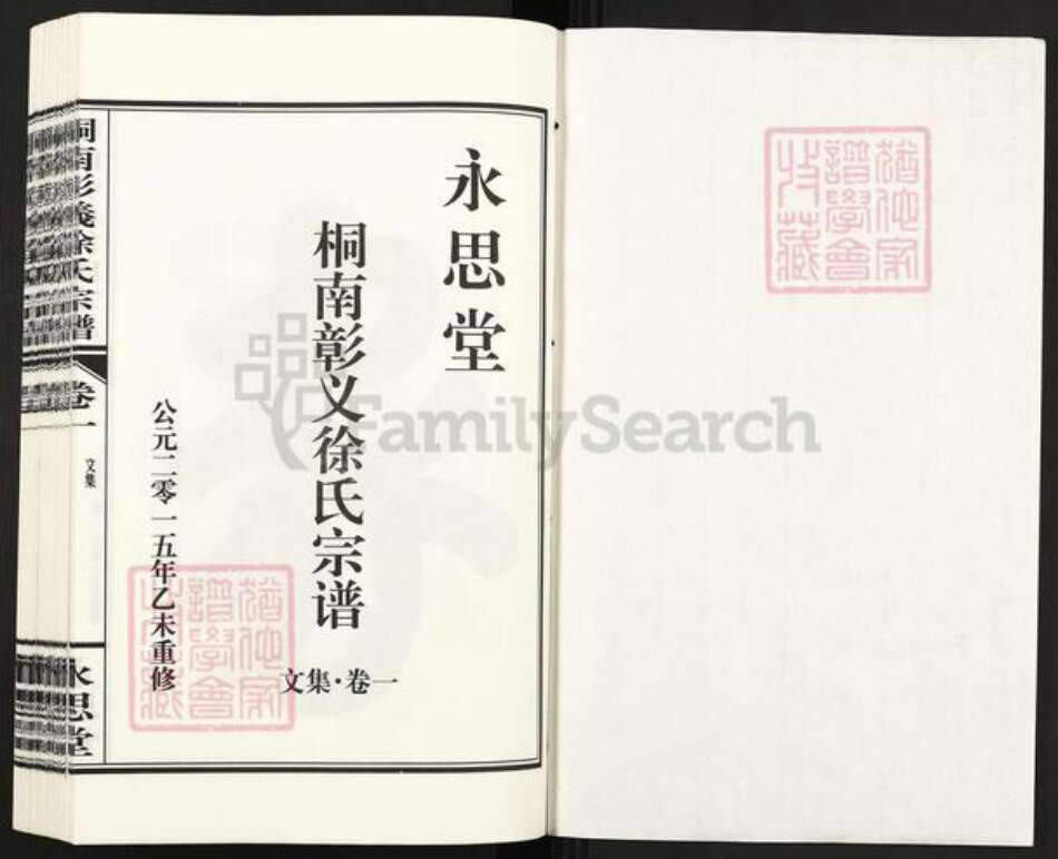 浙江省台州市温岭市温峤镇徐氏永思堂族谱-桐南彰义徐氏宗谱.pdf电子版预览图1