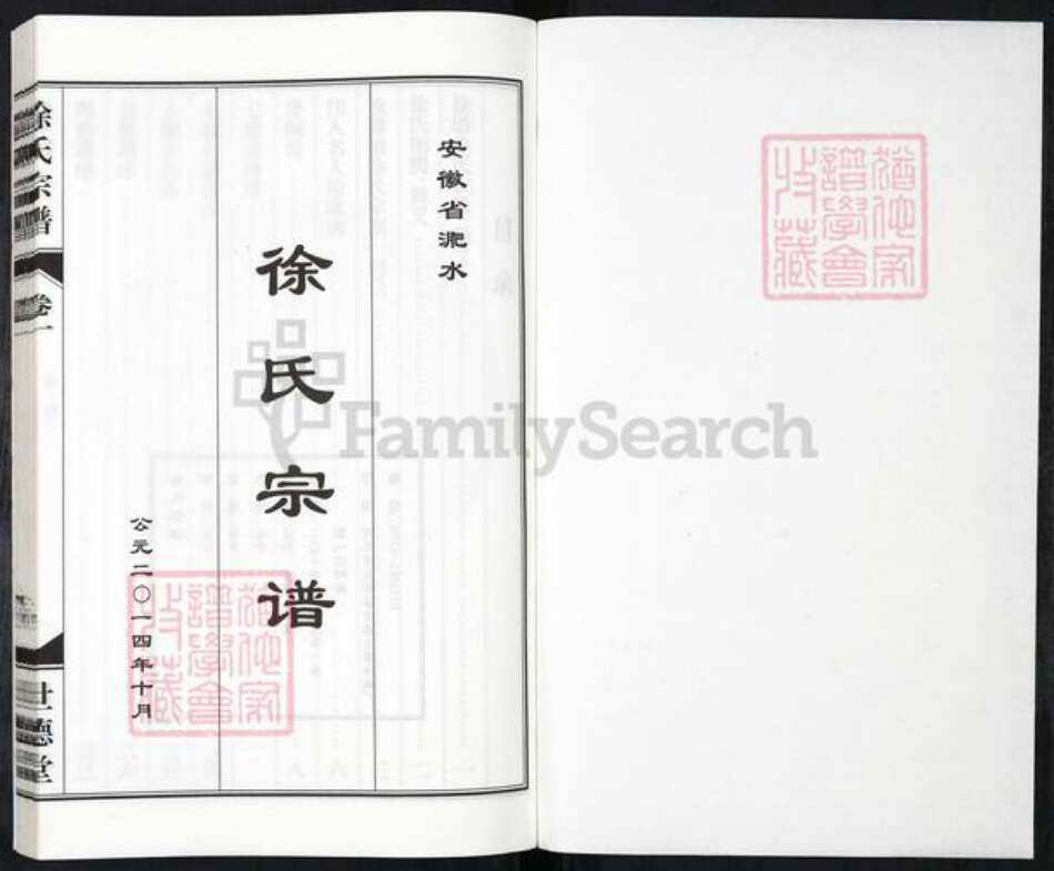 安徽省合肥市庐江县徐氏世德堂族谱-淝水徐氏宗谱.pdf电子版预览图1