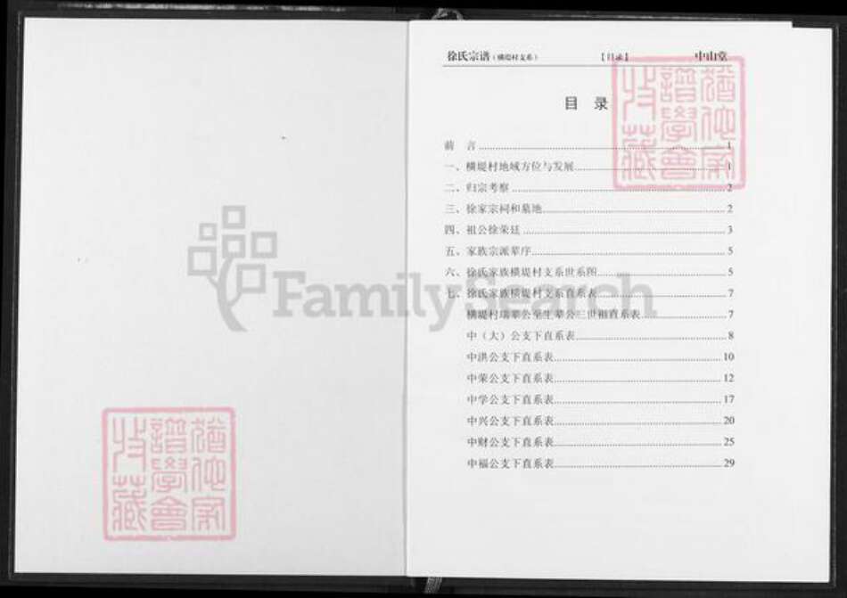 湖北省武汉市洪山区徐氏中山堂族谱-徐氏宗谱.横堤村支系.pdf电子版预览图1