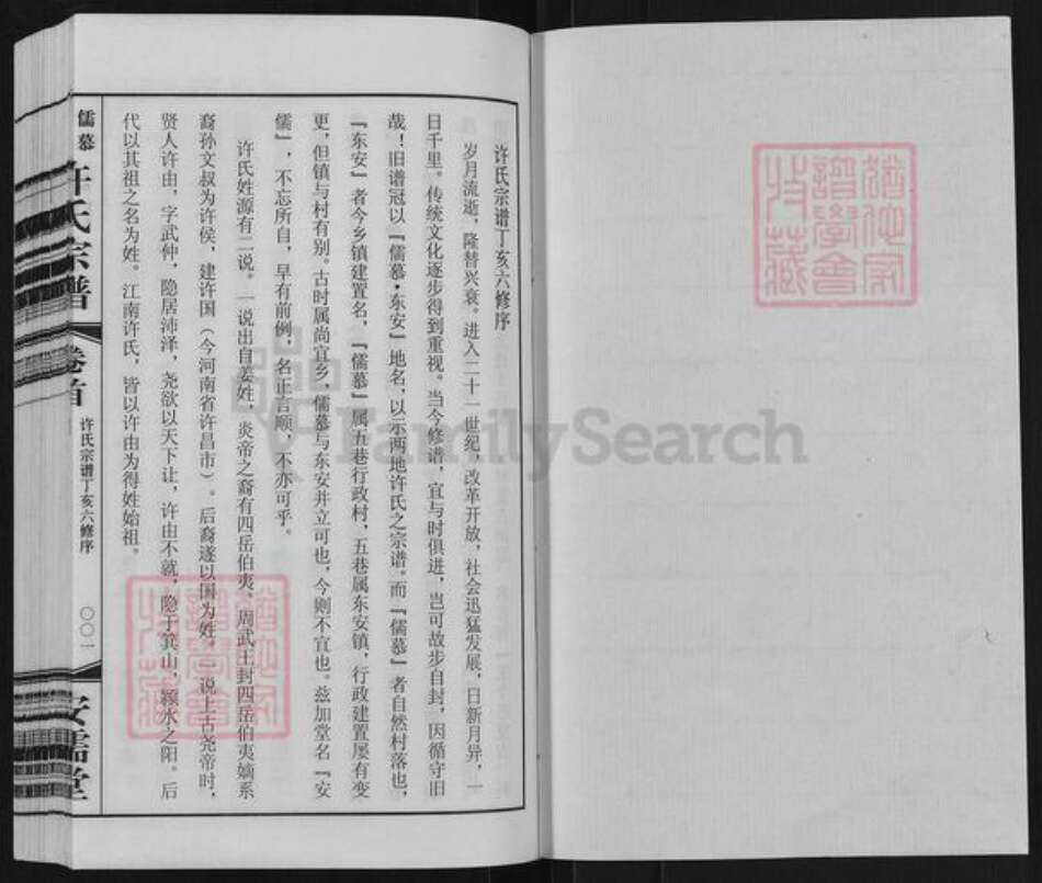 江苏省常州市武进县湟里镇许氏安儒堂族谱-儒慕东安许氏宗谱.pdf电子版预览图1
