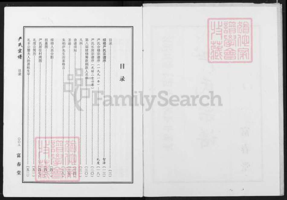 湖北省黄冈市麻城市歧亭镇严氏富春堂族谱-严氏宗谱.pdf电子版预览图1