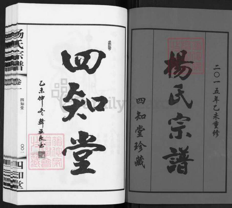 江苏省常州市武进县杨氏四知堂族谱-芳山杨氏宗谱.pdf电子版预览图1