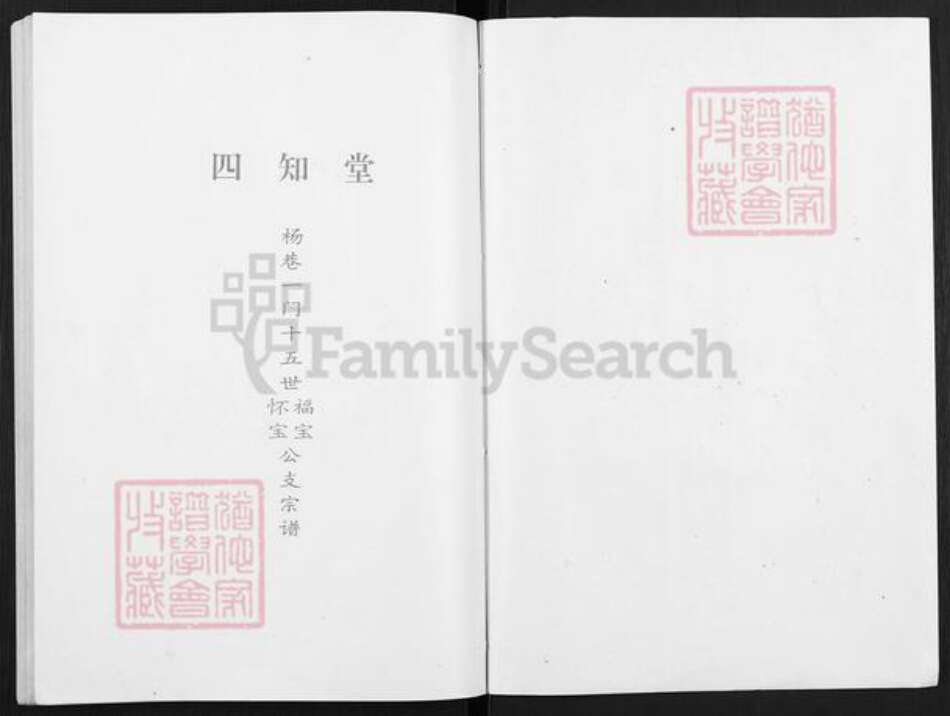 江苏省无锡市宜兴市杨巷镇杨氏四知堂族谱-四知堂杨巷一门十五世怀宝福宝公支宗谱.pdf电子版预览图1