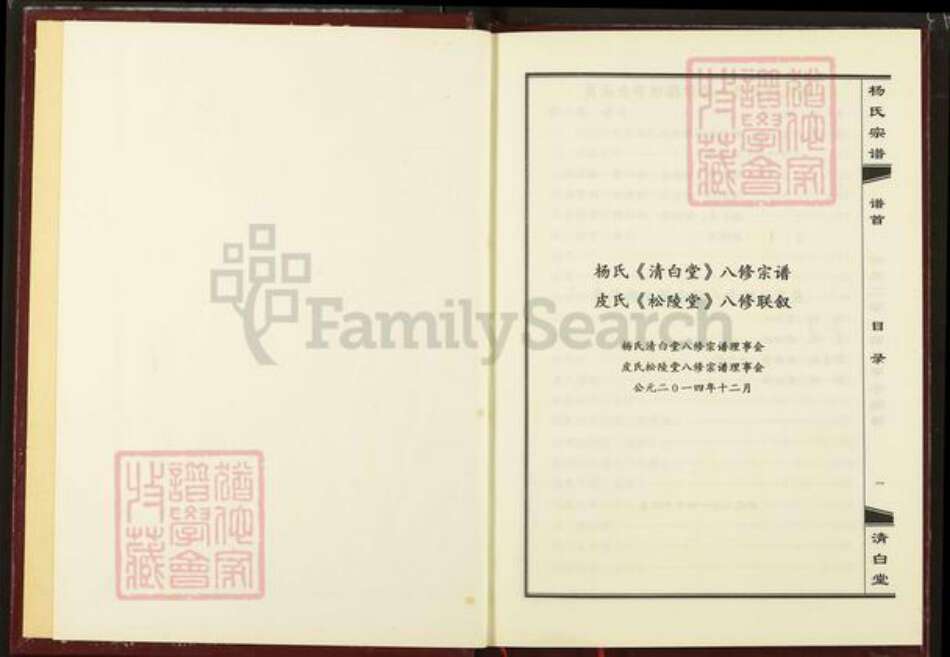 湖北省黄石市大冶市杨氏清白堂族谱-杨氏宗谱.pdf电子版预览图1