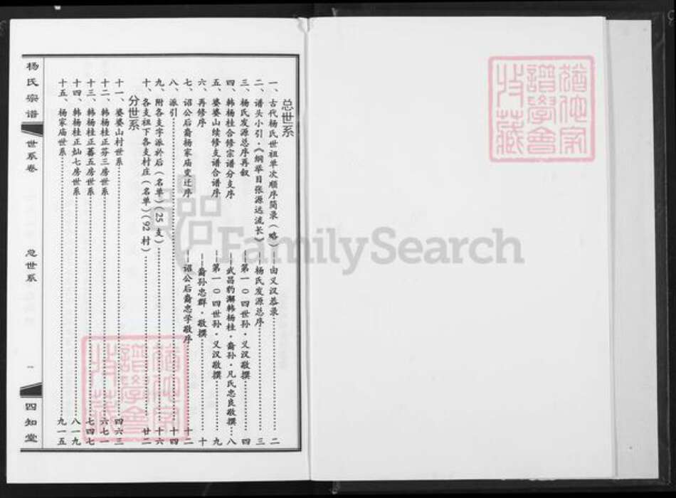 湖北省武汉市江汉区武汉杨氏四知堂族谱-杨氏宗谱.pdf电子版预览图1