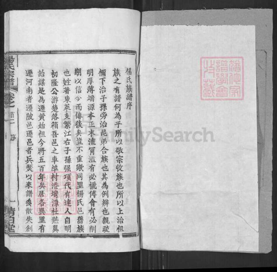 湖北省武汉市新洲区杨氏清白堂族谱-杨氏宗谱.pdf电子版预览图1