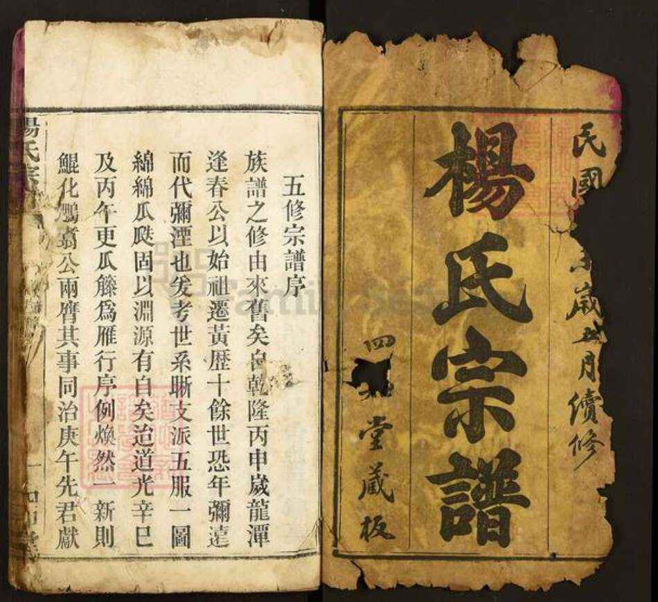 湖北省黄冈市杨氏四知堂族谱-杨氏宗谱.pdf电子版预览图1