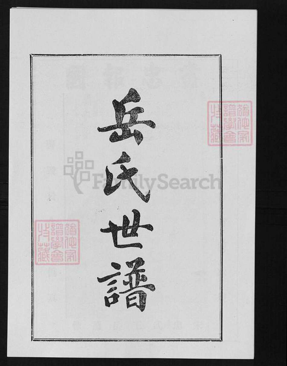 山东省淄博市桓台县岳氏族谱-岳氏世谱.pdf电子版预览图1