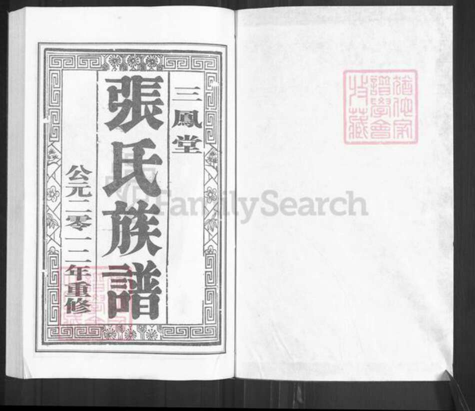 江苏省泰州市泰兴市张氏三凤堂族谱-张氏族谱.pdf电子版预览图1