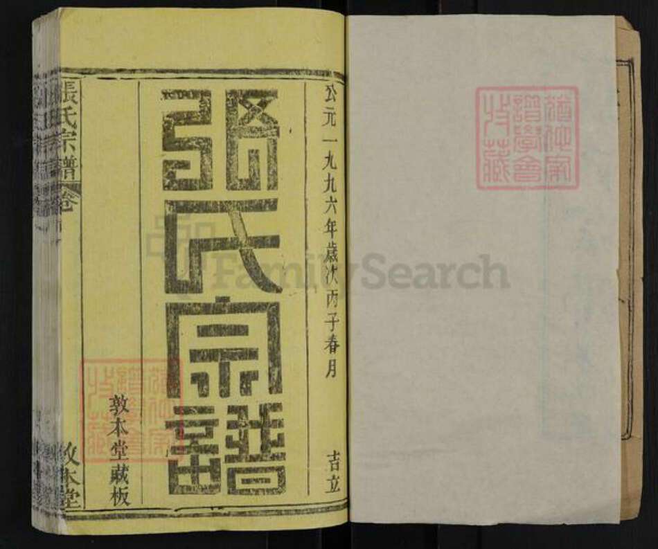 湖北省武汉市新洲区张氏敦本堂族谱-张氏宗谱.pdf电子版预览图1