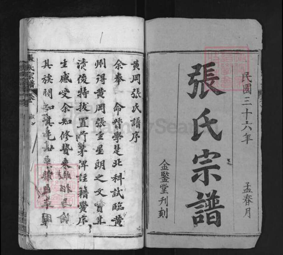 湖北省鄂州市华容区华容镇张氏金鉴堂族谱-张氏宗谱.pdf电子版预览图1