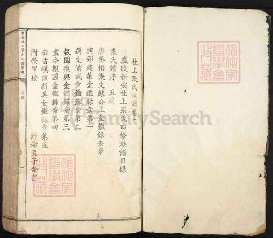 江西省吉安市吉安县桐坪镇张氏嘉庆堂族谱-新安社上张氏四修家乘.pdf电子版预览图1