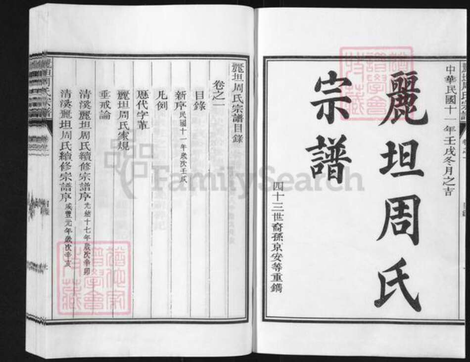 浙江省衢州江山市清湖镇周氏族谱-丽坦周氏宗谱.pdf电子版预览图1