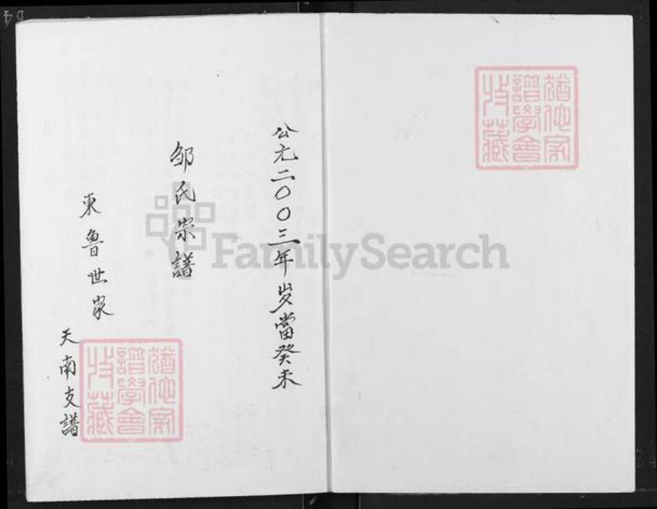 湖北省天门市彭市镇邹氏族谱-邹氏宗谱东鲁世家.天南支谱.pdf电子版预览图1