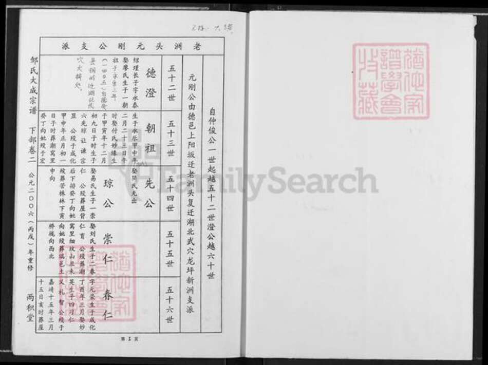 湖北省黄冈市武穴市邹氏两积堂族谱-邹氏大成宗谱.pdf电子版预览图1