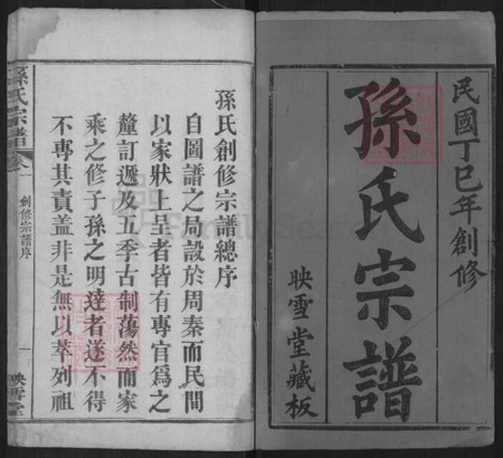 湖北省黄冈市麻城市孙氏映雪堂族谱-孙氏宗谱.pdf电子版预览图1