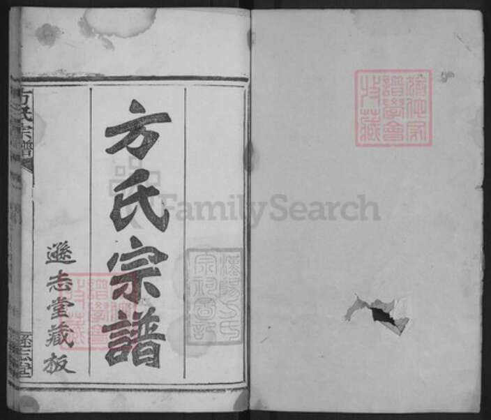 湖北省武汉市汉阳区方氏逊志堂族谱-方氏宗谱.pdf电子版预览图1