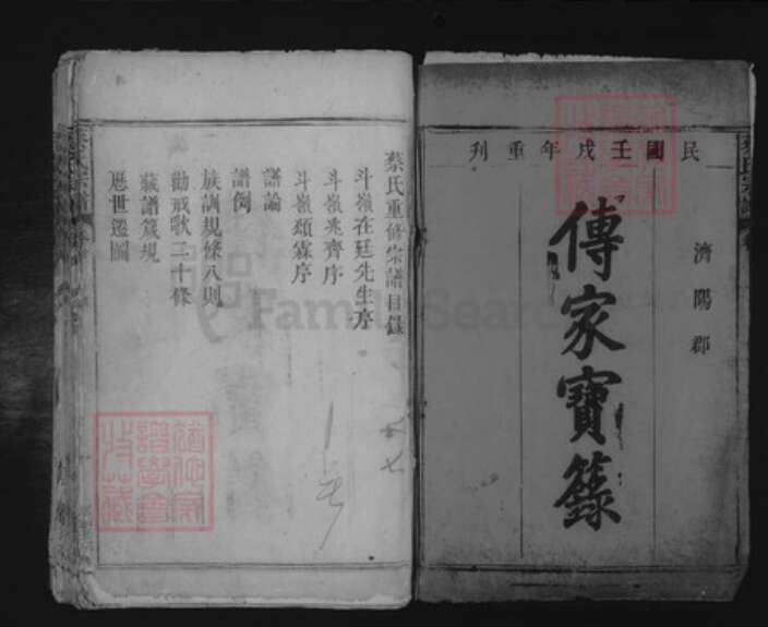 江西省九江市湖口县流泗镇蔡氏族谱-蔡氏宗谱.pdf电子版预览图1