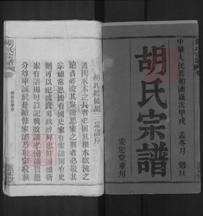 湖北省黄冈市罗田县胡氏安定堂族谱-胡氏宗谱.pdf电子版预览图1