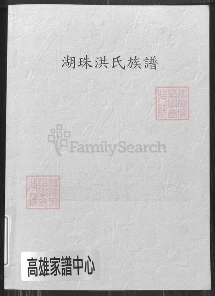 福建省漳州市长泰县岩溪镇洪氏鹰宗堂族谱-湖珠洪氏族谱.pdf电子版缩略图