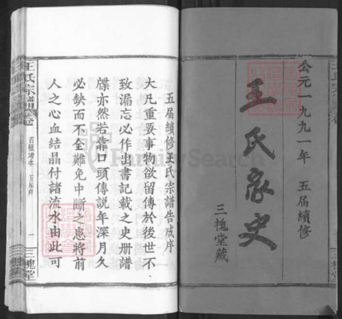 湖北省黄冈市麻城市南湖街道王氏三槐堂族谱-王氏家史.pdf电子版预览图1