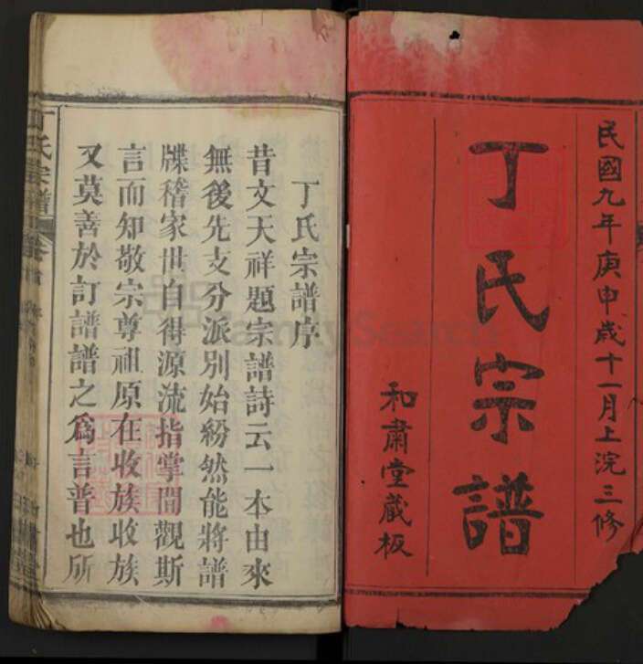 湖北省黄冈市黄州区湖北省黄冈市麻城市丁氏和肃堂族谱-丁氏宗谱.pdf电子版预览图1