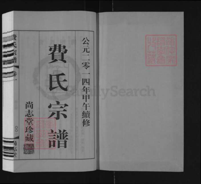 江苏省常州市武进县洛阳镇费氏尚志堂族谱-费氏宗谱.pdf电子版预览图1