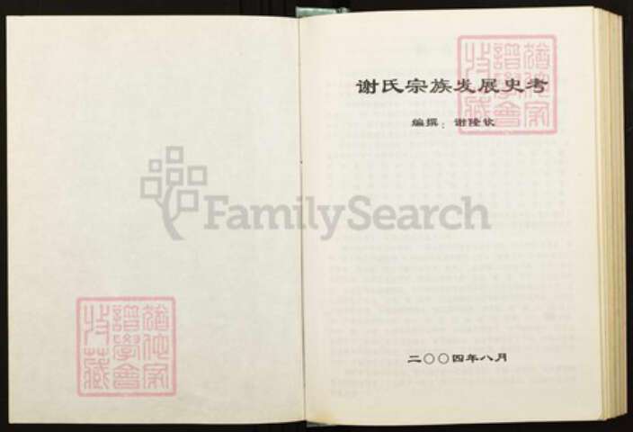 广西壮族自治区贺州谢；谢氏江左堂族谱-谢氏宗族发展史考.pdf电子版预览图1